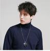 Colar Folha de Bordo Masculino Estilo Coreano Moda Nova Distintiva Corrente de Suéter Pingente Hipop Hip Hop Hip Folha Colar Pingente