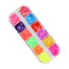Fornecimento transfronteiriço de explosivos Net vermelho unha jóias 12-color laser fluorescente Magic Butterfly lantejoulas decoração de unhas prego