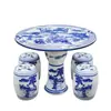 Jingdezhen Cerámica Mesa Taburete Redonda Mesa Antigua Porcelana Azul y Blanca Decoración Balcón Patio Exterior Jardín Mesa Taburete juego