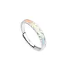 Anel Fluorescente Arco-Íris de Prata Esterlina S925 para Homens e Mulheres Luxo Acessível Criativo Ajustável Anel de Casal de Alta Qualidade Joias Atacado