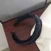 Diadema de horquilla de organza tejida de alta calidad con pedrería, diadema de presión superior alta para el cráneo, borde ancho para lavar la cara, accesorios para el cabello para mujer