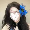 Super Fada Novo Chinês Azul Bianhua Grampo de Cabelo Doce Flor Simulada Presilha Lateral Atmosfera Retro Foto Acessórios de Cabelo