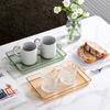Bandeja para Café, Bandeja para Postres para el Hogar, Bandeja Cuadrada Estilo Nórdico de Lujo Ligero para Mesa de Café de Sala de Estar, Bandeja para Té al por Mayor