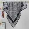 Novo Xale Multifuncional Branco Simples Cor Lisa Normcore Losango Toalha Seda Simulada Sarja Sensação Fresca Lenço Quadrado 90 Lenço de Seda