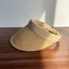 Sombrero de Sol de Verano con Protección UV y Letras, Sombrero tipo Diadema Tejido de Paja Fina Estilo Moda Coreana