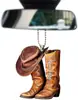 Adornos de coche nuevos e interesantes transfronterizos: botas y sombreros de vaquero personalizados, adornos planos para coche