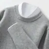 Suéter Clássico de Tricô Cashmere Gola Redonda Espesso Outono Inverno Luxo Leve Business Suéter Base Masculino Suéter Masculino de Cashmere