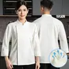 Uniformes de Chef de Alta Gama para Hombre de Manga Larga Otoño/Invierno Catering de Alta Gama Restaurante Occidental Cafetería Ropa de Trabajo de Chef de Color Sólido de Alta Gama