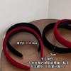 Diadema Retro de Terciopelo Rojo Coreana de Ala Ancha Estampado de Sello de Esponja para el Cabello Popular en Internet Accesorios para el Cabello de la Parte Superior de la Cabeza de Temperamento para Salir Otoño e Invierno