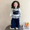 Conjunto de Primavera 2026 para Niñas Oficial de Policía Conejo Nuevo Dibujos Animados Infantiles Peto de Dos Piezas Ropa de Primavera y Otoño para Bebé