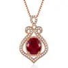 Colgante de diamante rojo en forma de gota estilo coreano moda Rubí color circón tesoro botella de agua colgante regalo de lujo