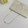 Colar de Prata Quebrada Irregular Design Sense Corrente de Clavícula Feminina Nicho Luxo Leve Corrente de Colar de Pérola Simples Elegante Tendência