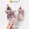 Sapatos de menina esportes infantis sapatos de papai 2024 Primavera e Outono novo bebê de crianças grandes respirável fundo macio estilo ocidental