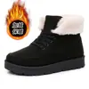 Botas de Neve Femininas 2026 Novo Modelo Cano Alto com Cadarço Quentes de Algodão para Exterior com Forro de Fleece Espessadas à Prova de Frio Tamanho Grande Sapatos de Algodão com Solado Macio