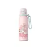 Taza térmica Sanrio para niñas, vaso de agua portátil de aspecto elegante con pajilla para estudiantes de primaria, botella de agua de doble uso para la escuela
