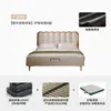 Cama de Madera Maciza 1.8m Estructura de Cama Doble para Apartamentos Pequeños 1.5m Moderna Simple Madera de Haya Cama de Olas Acolchada