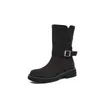 Botas estilo Martin de motocicleta vintage estilo francés para mujer, otoño e invierno 2026, gamuza de vaca, tacón grueso de 4 cm, doble uso, nuevas botas western de punta redonda