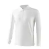 Moletom de manga longa com zíper e gola alta, camisa de manga longa casual para o trabalho, segunda pele casual para o dia a dia do homem, blusa com gola alta