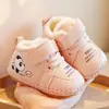 Sapatos de Bebê 0-1 Ano, Sapatos Antiderrapantes de Solado Macio para Crianças Pequenas, Estilo Inverno, Forrados com Lã e Espessados, Antiderrapantes e Quentes