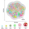 Conjunto de Caixa de Flores de Ameixa Pérola Artificial Semicírculo Ab Colorido Patch para Unha de Base Plana Cor Mista Acessórios de Joia Capa de Celular DIY