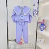Elegante Conjunto de Muñeca para Niñas Primavera y Otoño Nuevo Dibujos Animados Ropa de Otoño Moda para Bebés Conjunto Casual Deportivo de Dos Piezas para Niños