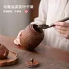 Nogal Sudamericano Grado Alimenticio Lata de Té Flor Pequeña Lata Sellada para Té Lata de Té Tallada Pura Hecha a Mano