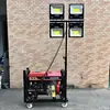 Torre de Iluminación Móvil LED Ajustable Equipo de Iluminación Portátil para Exteriores Generación Automática de Energía Set de Iluminación de Emergencia