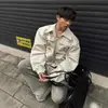 Chegada Nova Outono 2024 Jaqueta Curta de Trabalho Tridimensional com Múltiplos Bolsos Masculina Estilo Americano Retro Tendência Marca Nicho Jaqueta Solta