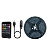 Tira de luz ambiental 5050RGB transfronteriza, alimentada por USB, control remoto de 20 teclas alimentado por batería, control de sonido musical colorido