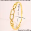 Pulsera Ovalada de Cobre Chapado en Oro de 18 Quilates con Circonia y Broche Hueco, Estilo Único para Mujer, Lujo Ligero y Sensación de Alta Gama