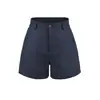 Shorts de verano finos para mujer de Tencel lino, de cintura alta, corte A, holgados, casual, de ramio lyocell algodón-lino