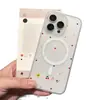 Funda Magnética Simple de Lunares Coloridos Estilo Ins Adecuada para Apple 18 Pro Max/16/15/14/13 Acabado Mate