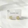 Brincos de Tarraxa de Trevo de Quatro Folhas de Venda Quente Transfronteiriça Nicho High-End Aço Inoxidável Cor Duradoura Coração Totalmente cravejado de Diamante Joia Versátil de Luxo Leve