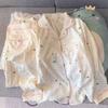 Fábrica de Origen Pijama de Manga Larga y Pantalón Largo de Primavera y Otoño para Mujer, Algodón Nube Estilo Coreano Dibujos Animados Dulce Celebridad de Internet Conjunto de Cárdigan