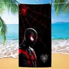Toalla de playa Marvel Spider-Man de exportación transfronteriza, microfibra ultrafina, doble cara, absorbente, toalla de baño de playa de dibujos animados para niños