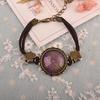 Pulseira de renda de liga vintage original com contas de neve e flores, joias de flores reais, naturais, cênicas, menina Mori, tecidas à mão