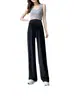 Pantalones de maternidad verano nuevos finos de seda de hielo de pierna ancha, talla grande, cintura alta, soporte para el vientre, pantalones de maternidad que no aprietan