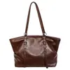 Bolso de hombro plisado casual relajado, bolso de mano retro simple de moda nuevo, bolso tote para el trabajo y los desplazamientos de mujer