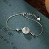 Pulseira de Prata S925 Sterling Prata Jade Hetian Cervo Prateado Estilo Chinês Ruyi Fênix Personalidade Elegante Feminina Versátil