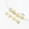 Oro Real de 18K Flor de Ocho Pétalos Base de Flor Hueca Pulsera de Cristal Hecha a Mano DIY Base de Flor de Ocho Hojas Separador de Cuentas Accesorios