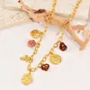 Colar Cruz de Anjo Pingente Redondo Estilo Exótico Transfronteiriço Pulseira de Flor de Ameixa em Forma de Coração Multi-Elemento para Meninas Presente de Aniversário