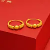 Aretes Étnicos Estilo Retro Color Oro Arena Vietnamita Aros Chapados en Oro de Latón para Mujer Venta al por Mayor Aretes Esmerilados Joyería