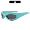 Europa y Estados Unidos nuevas gafas de sol Y2K para chica popular para fotografía callejera gafas de sol retro ovaladas futuristas gafas de sol punk con lentes cruzadas