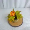Planta en Maceta Tejida de Hierba de Hoja de Arce Artificial para Festival de la Cosecha de Otoño Decoración de Escritorio para el Hogar Adorno de Escena para Festival Floral