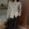 Cárdigan de punto de lana pura para mujer, estilo dos piezas falso con bolsillo inclinado y bordes enrollados, abrigo engrosado, nuevo estilo otoño e invierno, top de moda estilo old money