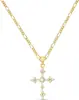 Colar Cruz Elegante Europeu e Americano Estilo Amazon Incrustado com Diamantes Corrente de Pingente Simples Joia Colar Presente de Viagem para Meninas