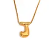 Moda Europeia e Americana Simples Nicho Personalidade Hip Hop Explosões Colar Aço Inoxidável Banhado a Ouro 18K Colar com Letras Bolha para Mulheres