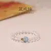 Anillo Mingtai de Cristal y Aventurina Citrina para Mujer, Diseño Sencillo y Exquisito de Nicho, Lujo Ligero Regalo para el Festival Qixi de Verano