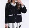 Cross2026 Otoño Invierno Nuevo Cárdigan de Punto de Terciopelo de Piel Sintética para Mujer Chaqueta con Parches de Encaje Estilo Francés Pequeño Suéter Holgado