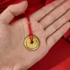 Cobre Puro Chapado en Oro Vintage Moneda de Dinero Auspiciosa Doble Cara Estilo Antiguo Moneda de Cobre de Paz y Alegría Colgante para Pulsera Collar Joyería DIY